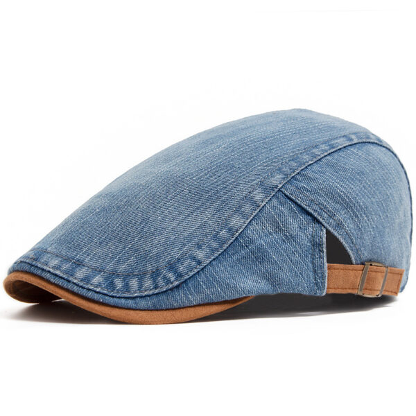 oly-2de8f5b4bd03c28f1c36ff468edbb120 Wholesale Retro Denim Beret Hat Adjustable Blue Unisex Fashion Accessory