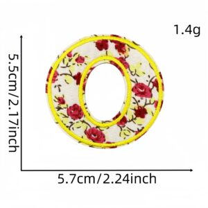 O letter floral cloth stickers 20#