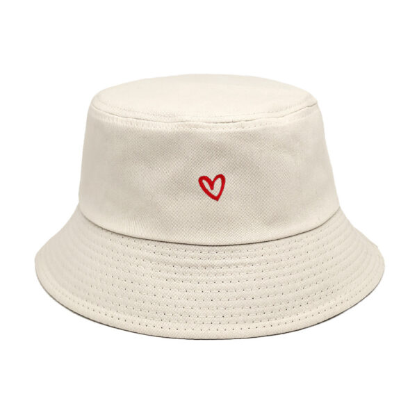 oly-2e02e4ee3b5afb9070797506fbb9a345 Wholesale Chic Heart Embroidery Bucket Hat Cotton Sun Protection Fashion Accessory