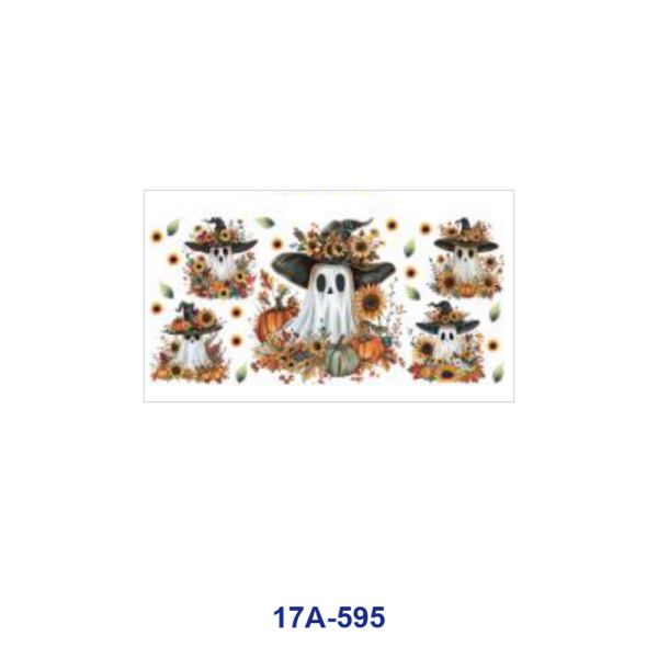 oly-2e0682de1ecd116a6236b201d1f01f8d Wholesale 5pcs Fall Halloween Cute Ghost Witch Hat Sunflower Pumpkin Checker Bat Spiderweb Mixed Decor Prints 16oz Cup UV DTF Wraps