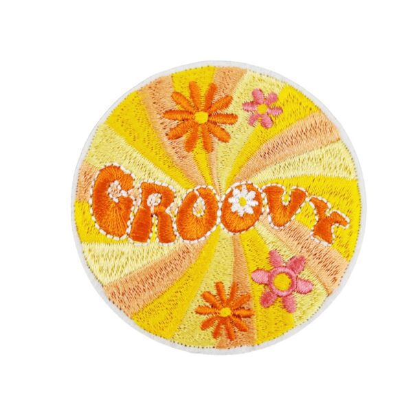 oly-2e094c670745cad565978f33f9deb510 Wholesale Bohemian Embroidered Patches with Yellow Cartoon Letters Polyester Fabric Bag Coat DIY Accessory