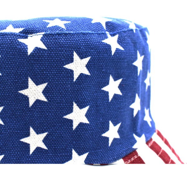 Wholesale American Flag Print Fisherman Hat for Women Sun Protection Canvas Bucket Hat Summer Everyday Wear