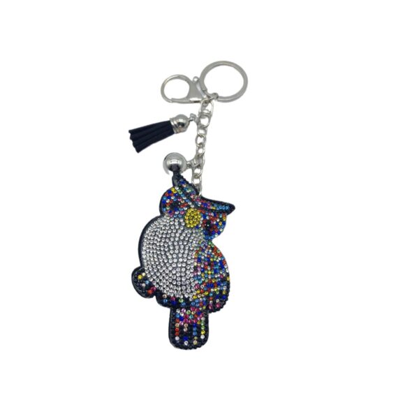 Wholesale Bright Red Cartoon Owl Keychain Korean Velvet Rhinestone Bag Charm Fashion Accessory Gift