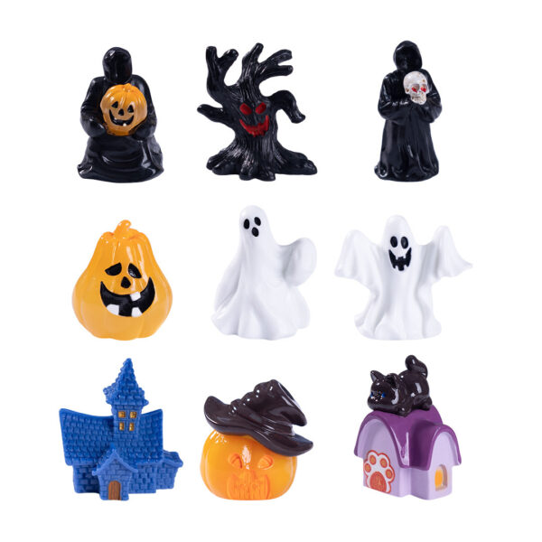 Wholesale Cartoon Resin Grim Reaper Ghost Desktop Ornament Halloween Decorative Accent for DIY Home Decor