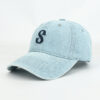oly-2e37e40fdab71cb90ef7db9552bb5dd6 Wholesale Trendy English Letter Embroidered Denim Baseball Cap Adjustable Black Hat Boutique Resale Gift