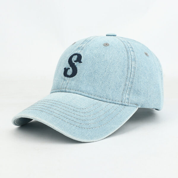 oly-2e37e40fdab71cb90ef7db9552bb5dd6 Wholesale Trendy English Letter Embroidered Denim Baseball Cap Adjustable Black Hat Boutique Resale Gift