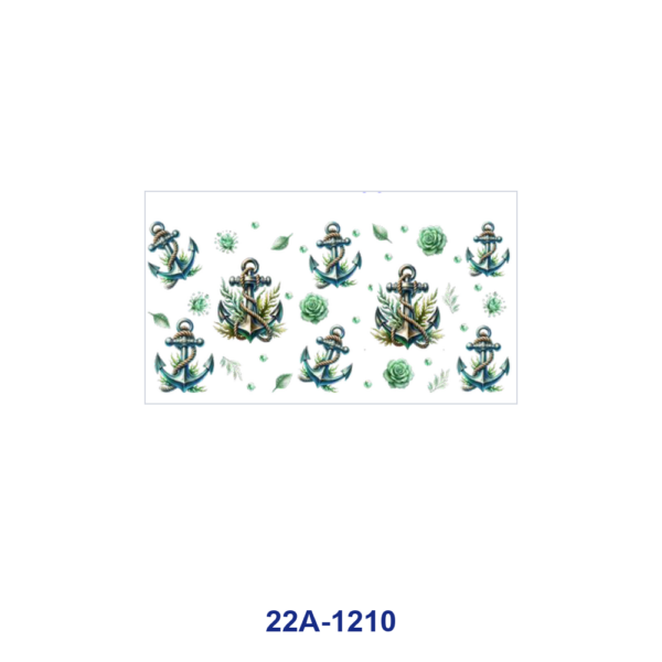 oly-2e3a18f7548399d37ff1c836f089e8ee Wholesale 5pcs Retro Nautical Anchor Rose Sunflower Butterfly Bow Seaweed Mixed Decor Prints 16oz Cup UV DTF Wraps