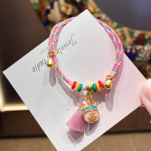 Five-colored rope tassel bag
