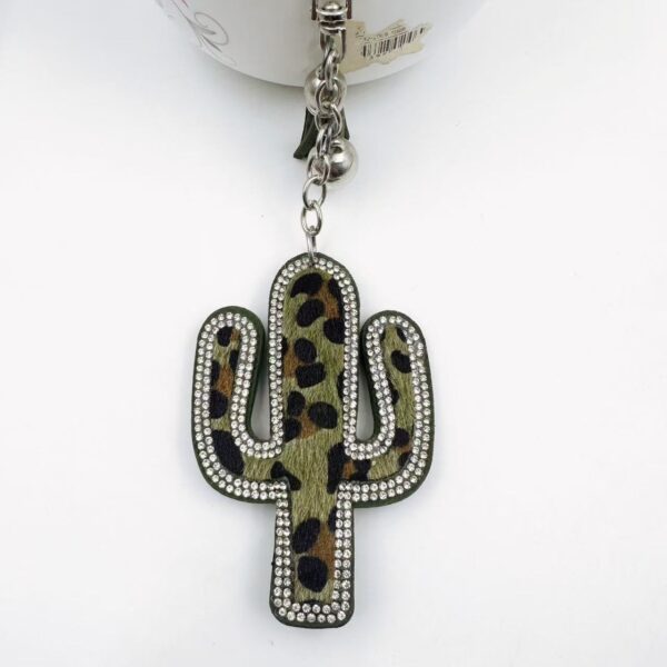 Wholesale Rhinestone Cactus Keychain Bag Charm Jewelry Accessory Gift
