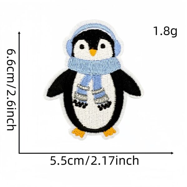 Wholesale Trendy Winter Cartoon Embroidered Patches Snowman Penguin Blue Embroidery Badges DIY Accessory