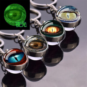 oly-2e8c269541958807de93cd9878a7b102 Wholesale Glow in the Dark Funny Animal Eyes Glass Ball Keychain Pendant Metal Electroplating Bag Charm for Students Gift