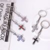Wholesale Red Cross Keychain Pendant Colorful Square Diamond Design - Fashion Bag Charm Accessory, Gift for Party or Boutique Resale