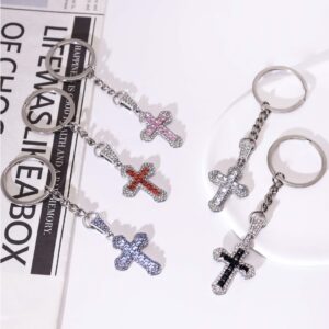 oly-2e937d6e3ff603945cb18f0e4ee35cd5 Wholesale Red Cross Keychain Pendant Colorful Square Diamond Design - Fashion Bag Charm Accessory, Gift for Party or Boutique Resale