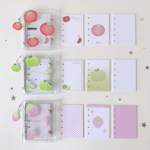 oly-2ea258e0c1530cf8af171255cfc70820 Wholesale Literary Style Strawberry Pattern PVC Loose Leaf Notebook for Student DIY Journaling