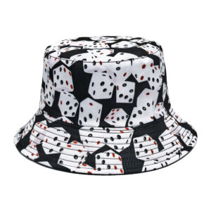oly-2eb3a132cf0fdcff5c9f5565a98d44a9 Wholesale Creative Dice Print Reversible Bucket Hat Unisex Sun Protection Hat Fashion Chic Accessory for Boutique