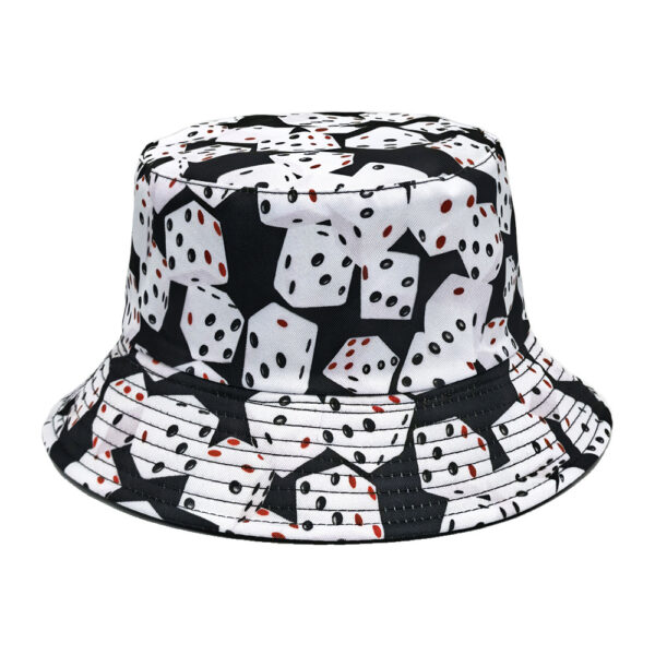 oly-2eb3a132cf0fdcff5c9f5565a98d44a9 Wholesale Creative Dice Print Reversible Bucket Hat Unisex Sun Protection Hat Fashion Chic Accessory for Boutique