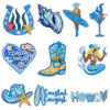 Wholesale Blue Seashell Embroidered Patch Iron-On Clothing Decorative Accessory Gift Resale