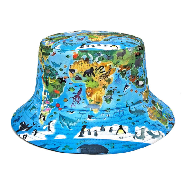 Wholesale Map Print Bucket Hat Modern Chic Sun Protection Hat for Everyday Wear
