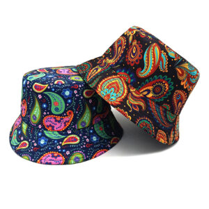 Wholesale Reversible Paisley Pattern Bucket Hat Unisex Sun Protection Fashion Accessory for Outdoor Everyday Use