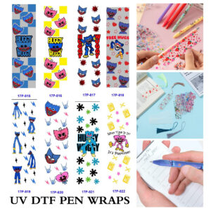 oly-2f06a35a00b1d01979fbc17d07a71f6b Wholesale 2/8/16pcs UV DTF Stickers Goth Theme Creepy Plush Monster Patterns Pen and Bookmark Stickers