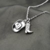 Wholesale Western Cowboy Boot Pendant Necklace Fashion Jewelry Accessory for Trendy Gift Boutique Resale