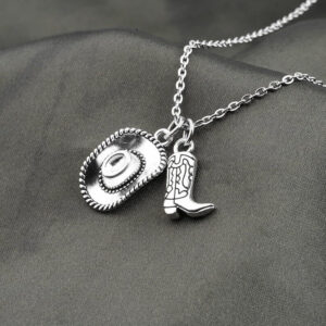 Wholesale Western Cowboy Boot Pendant Necklace Fashion Jewelry Accessory for Trendy Gift Boutique Resale