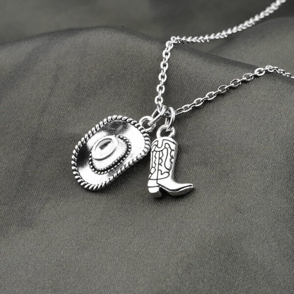 Wholesale Western Cowboy Boot Pendant Necklace Fashion Jewelry Accessory for Trendy Gift Boutique Resale
