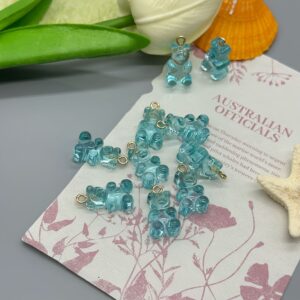 Translucent light blue / Bear pendant (single)