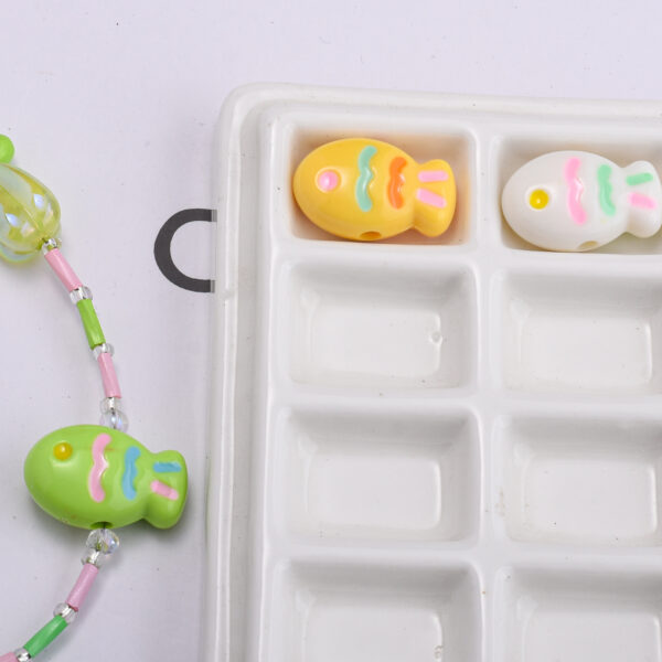 oly-2f0ccebf9b7b5b45c74be3c712d67da8 Wholesale Acrylic Colorful Fish Loose Beads DIY Phone Chain Bag Charm Accessory for Resale