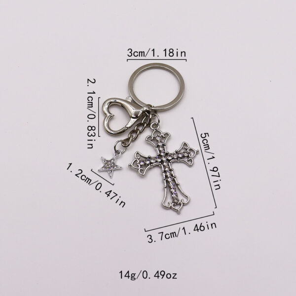 Wholesale Alloy Cross Butterfly Keychain Pendant Y2K Retro Trendy Bag Charm for Women