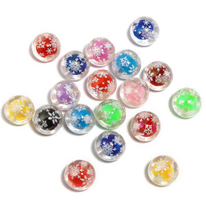 Snowflake beads within beads (randomly mixed colors) / 16mm