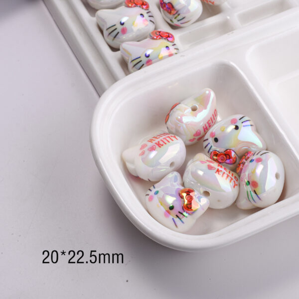 Wholesale Acrylic Printed Design Loose Beads Fashion Accessory DIY Craft Supply for Bag Charm Phone Chain Boutique Resale OLY Exclusive