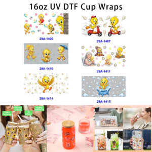oly-2f44feac99a35852c812fb24793693cd Wholesale 16oz Yellow Animal Cartoon Series Cup DTF Wraps