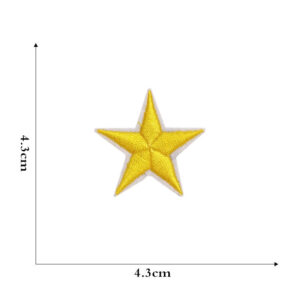 Yellow white edge five-pointed star Small size cloth stickers