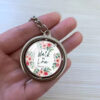 Wholesale Chic Inspirational Quote Rotating Flower Glass Pendant Keychain Jewelry Accessory for Resale