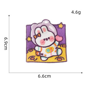 Space Rabbit embroidery stickers-16#* Hot Melt Adhesive cloth stickers