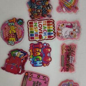 Wholesale 30pcs Back to School Series Random Acrylic Flat Back Mbellishments Suitable for DIY Badge Reels Phone Holders