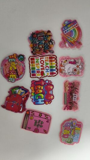 oly-2f962f1a9dbe3c662be693c89d78f2b0 Wholesale 30pcs Back to School Series Acrylic Flat Back Mbellishments Suitable for DIY Badge Reels Phone Holders
