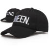 oly-2f971f0631f3485721394097d4ba3928 Wholesale Cotton Baseball Cap with King Queen Letter Embroidery for Couple Fashion Accessory