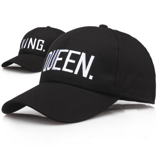 oly-2f971f0631f3485721394097d4ba3928 Wholesale Cotton Baseball Cap with King Queen Letter Embroidery for Couple Fashion Accessory