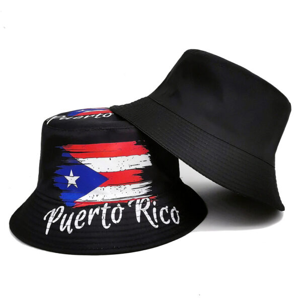 Wholesale Stylish Puerto Rico Flag Fisherman Hat Reversible Unisex Sun Protection Beach Hat