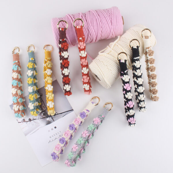oly-2fb6e17d39f193f64db0022ce1d046e5 Wholesale Cotton Rope Handwoven Dog Paw Keychain Korean Style Gift Fashion Accessory
