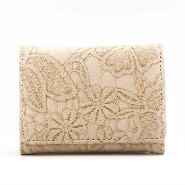 oly-2fbede31b19666ce52e0cc781eaee1c9 Wholesale PU Tri-fold Wallet Retro Lace Floral Pattern Chic Everyday Card Coin Purse for Women