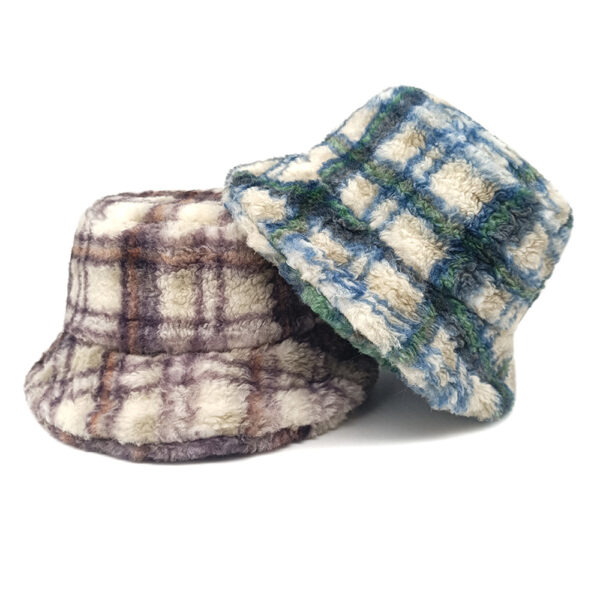 Wholesale Striped Plush Bucket Hat Chic Winter Hat for Women Everyday Wear