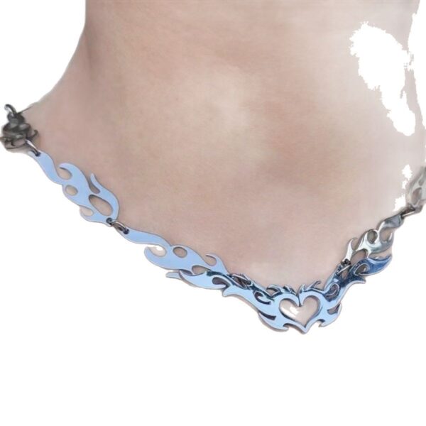 Wholesale Alloy Cross Chain Pendant Necklace Edgy Gothic Flame Wings Design Jewelry Accessory