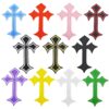 Wholesale Colorful Cross Embroidered Patch Decorative Fabric Sticker for Clothing Home Decor