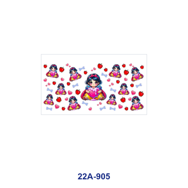 oly-30014c7a4bf0e5039c3f30d341b2b878 Wholesale 5pcs Dreamy Cute Cartoon Princess Mouse Alien Character Heart Flower Apple Bone Mixed Decor Prints 16oz Cup UV DTF Wraps OLY Exclusive