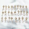 oly-30182cfeef19d1506c55ad476bd54033 Wholesale Full Rhinestone English Letter Keychain Clay Bag Charm Car Key Accessory Gift Resale