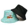 Wholesale Reversible Bucket Hat with Snowflake Elk Pattern Sun Protection Fashion Accessory
