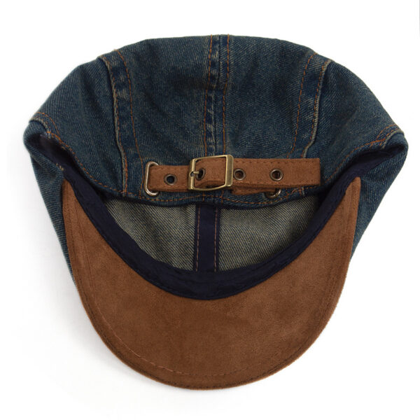 Wholesale Retro Washed Japanese Style Reversible Forward Cap - Adjustable Breathable Color Block Light Blue Party Casual Gift